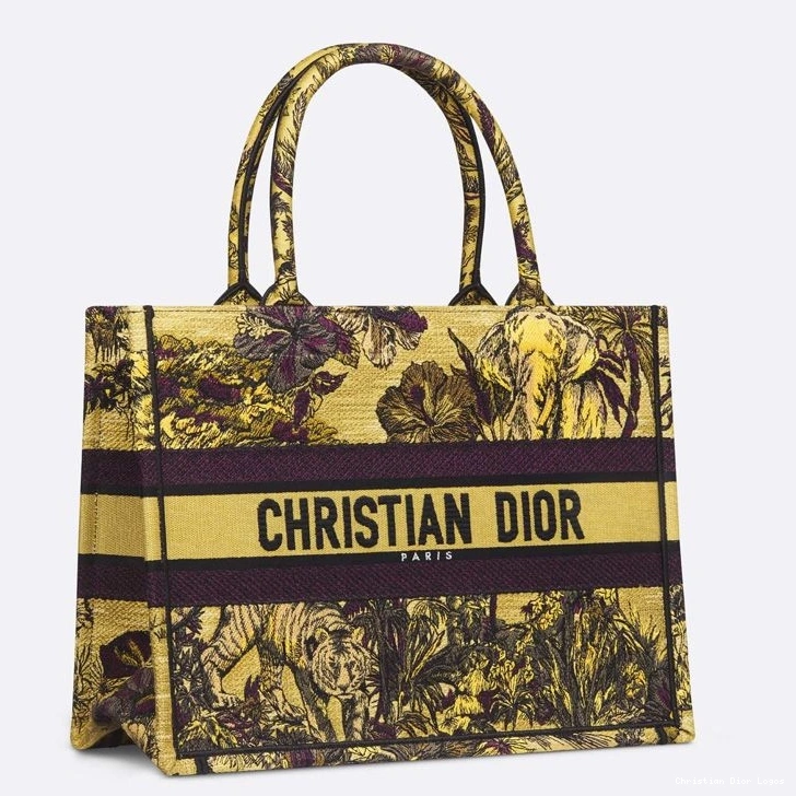 Cheap De Jouy Book Tote Canvas Motif Toile Dior Yellow Voyage 0811 Luxury